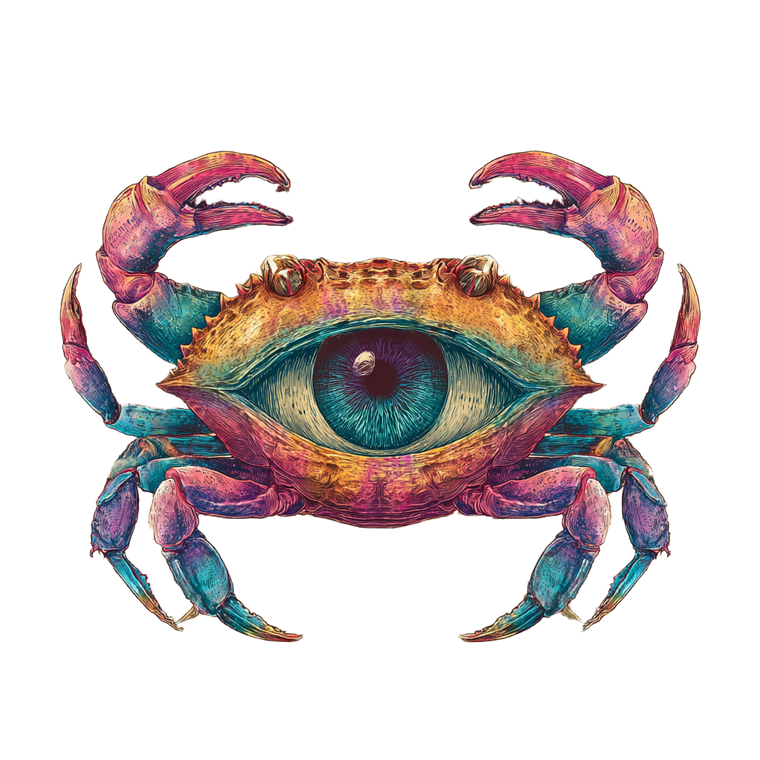 Psychadelic Crab Vinyl Car Decal Sticker – Waterproof & UV-Resistant 3.4133333333333336"