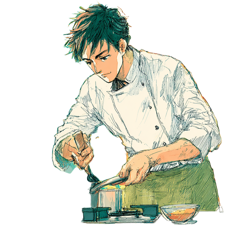 Manga Cook Vinyl Car Decal Sticker – Waterproof & UV-Resistant 3.4133333333333336"