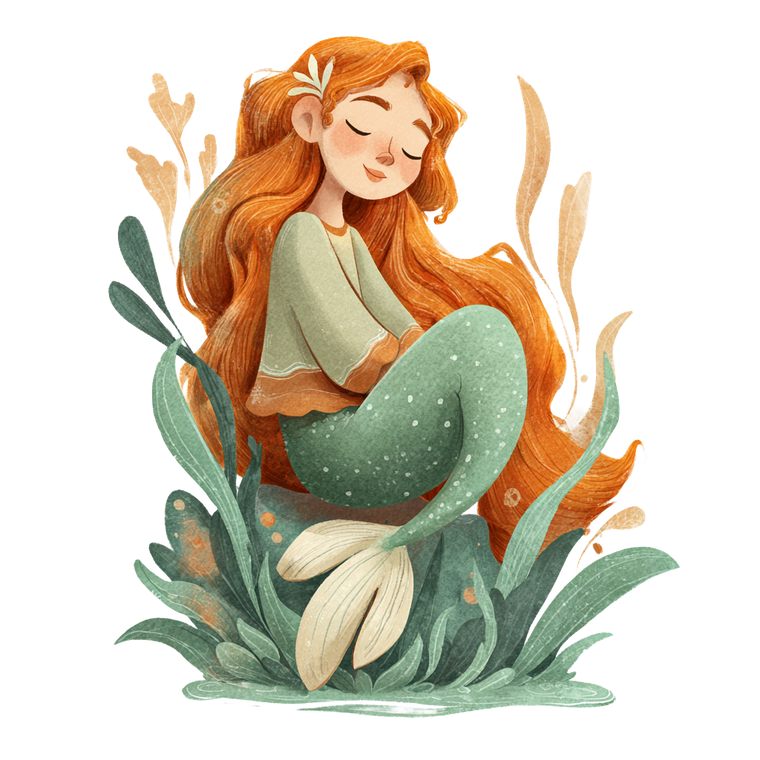 Sleepy Mermaid Vinyl Car Decal Sticker – Waterproof & UV-Resistant 6.826666666666667"