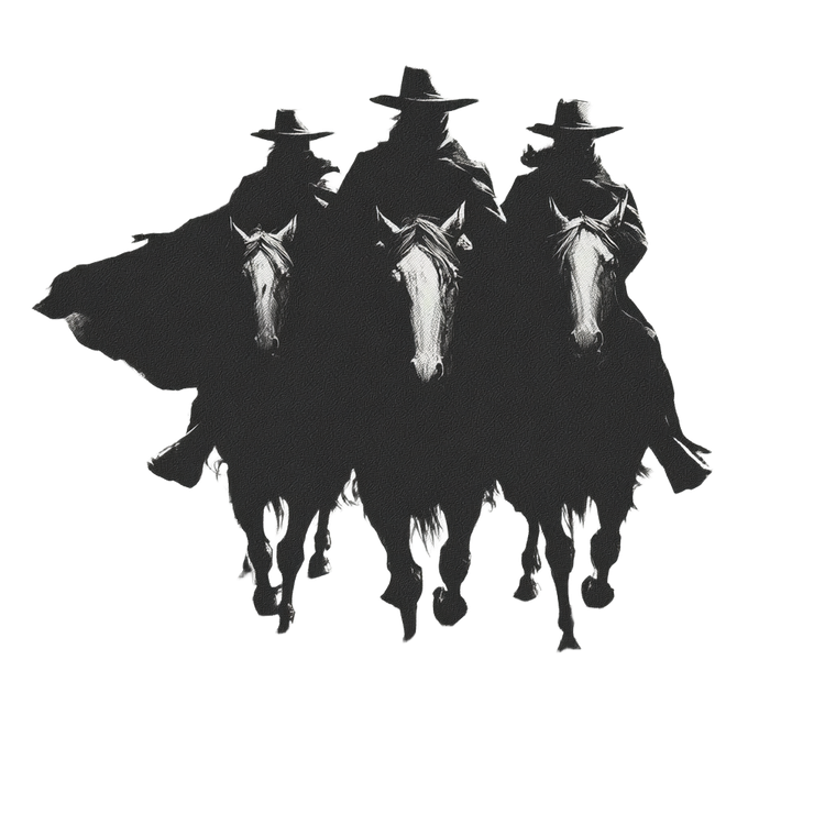 Silhouette Bandits Riding Vinyl Car Decal Sticker – Waterproof & UV-Resistant 6.826666666666667"