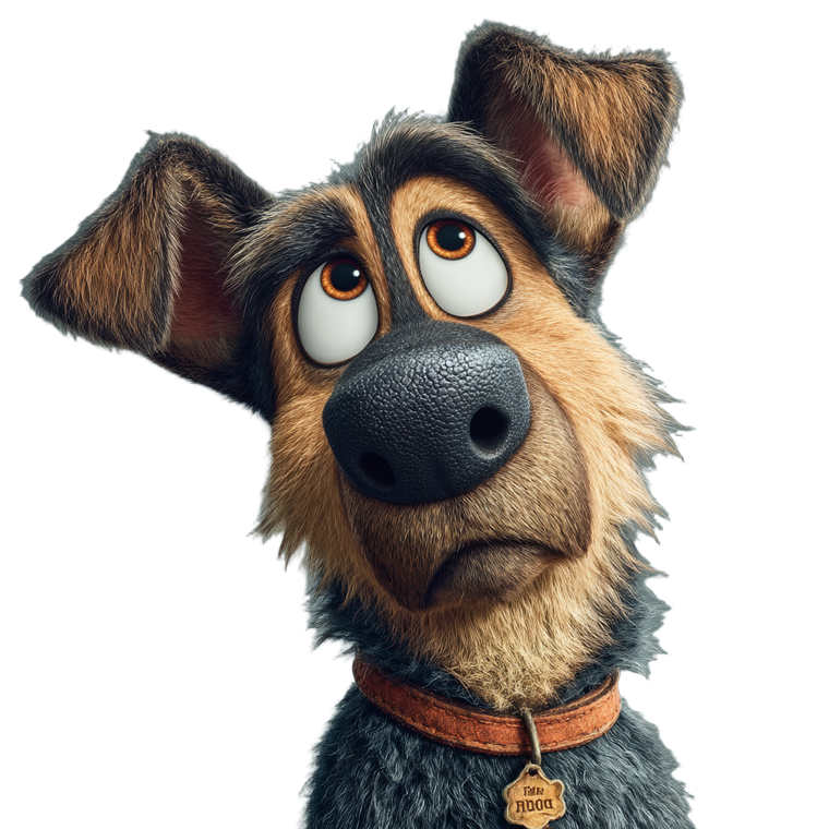 Pixar-Style German Shepherd V3 Vinyl Car Decal Sticker – Waterproof & UV-Resistant 3.4133333333333336"
