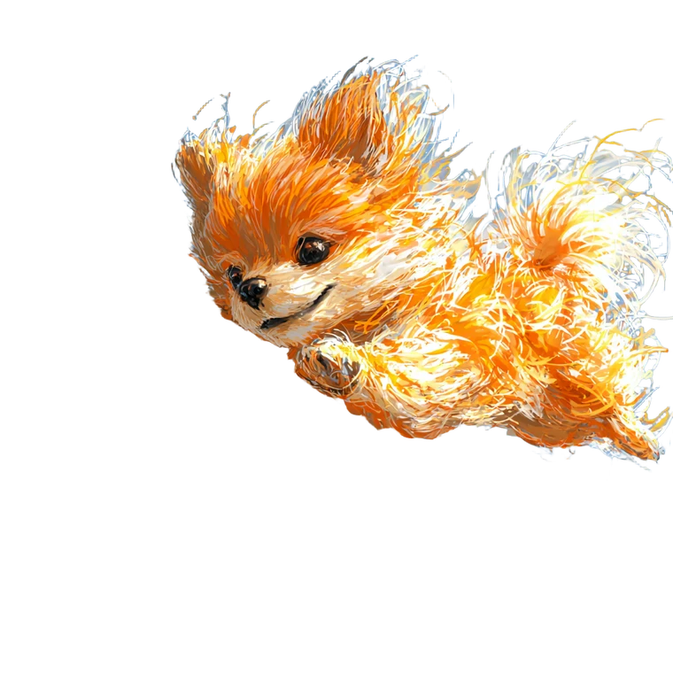 Flying Orange Mutt Vinyl Car Decal Sticker – Waterproof & UV-Resistant 6.826666666666667"