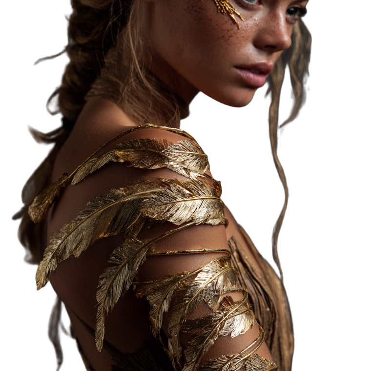 Golden Feather Armband Vinyl Car Decal Sticker – Waterproof & UV-Resistant 3.4133333333333336"