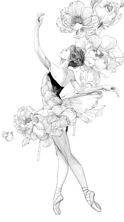 Floral Ballerina Art Vinyl Car Decal Sticker – Waterproof & UV-Resistant 9.706666666666667"