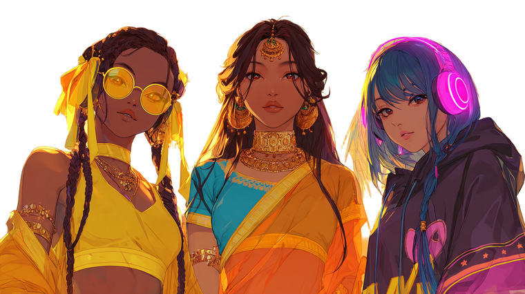 Stylish Anime Trio Vinyl Car Decal Sticker – Waterproof & UV-Resistant 5.4