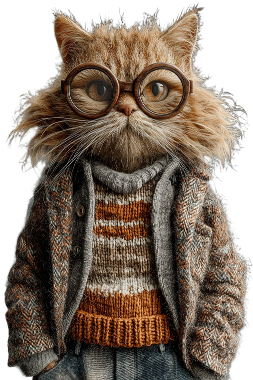 Anthropomorphic Ginger Cat Vinyl Car Decal Sticker – Waterproof & UV-Resistant 4.4