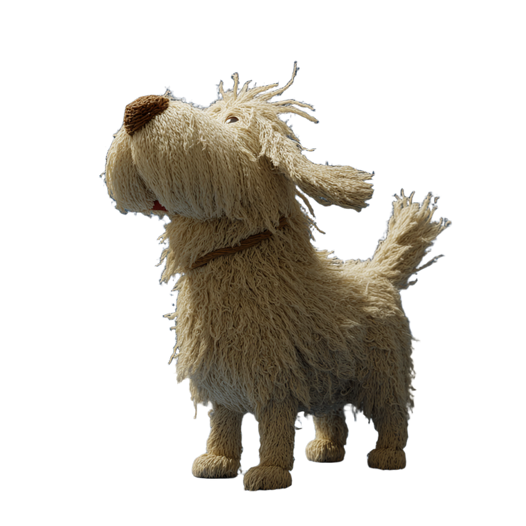 Fluffy Claymation Dog Vinyl Car Decal Sticker – Waterproof & UV-Resistant 3.4133333333333336"