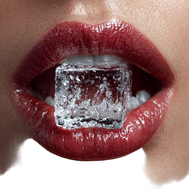 Lips Biting Ice Vinyl Car Decal Sticker – Waterproof & UV-Resistant 6.826666666666667"