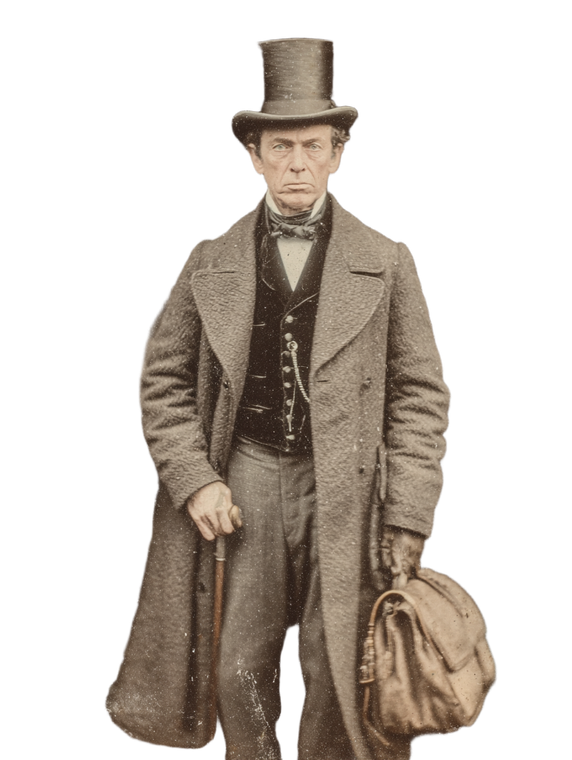 Victorian Gentleman Traveler Vinyl Car Decal Sticker – Waterproof & UV-Resistant 4.1066666666666665"