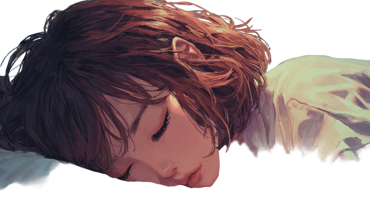 Sleeping Anime Girl V13 Vinyl Car Decal Sticker – Waterproof & UV-Resistant 2.72"