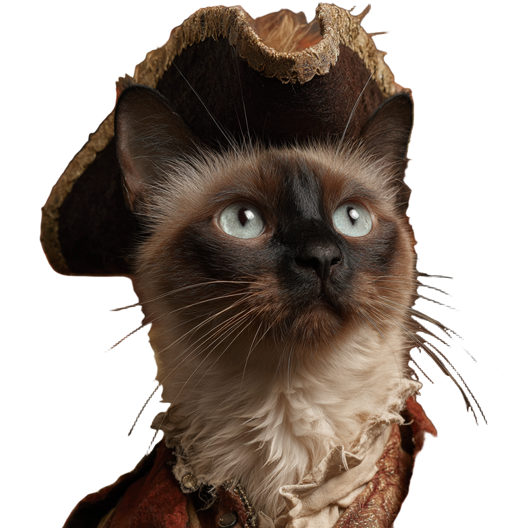 Pirate Cat Captain V4 Vinyl Car Decal Sticker – Waterproof & UV-Resistant 3.4133333333333336"