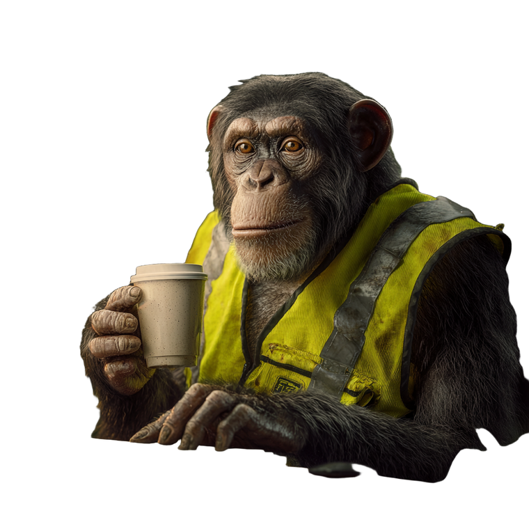 Chimpanzee Manager Vinyl Car Decal Sticker – Waterproof & UV-Resistant 3.4133333333333336"