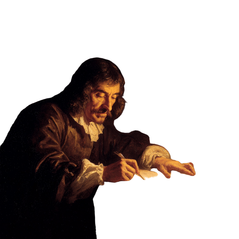 Descartes Writing Vinyl Car Decal Sticker – Waterproof & UV-Resistant 3.4133333333333336"