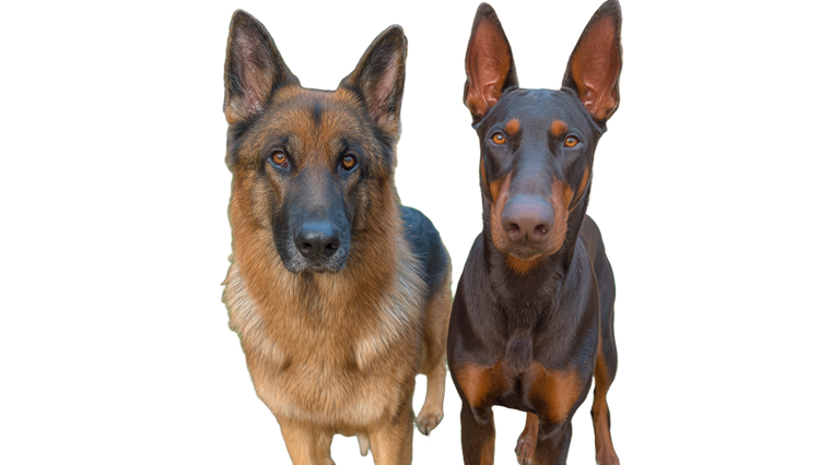 German Shepherd & Doberman Vinyl Car Decal Sticker – Waterproof & UV-Resistant 2.72"