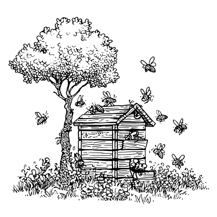 Honeybee Hive Vinyl Car Decal Sticker – Waterproof & UV-Resistant 3.4133333333333336"