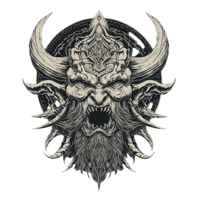 Demon Viking V2 Vinyl Car Decal Sticker – Waterproof & UV-Resistant 3.4133333333333336"