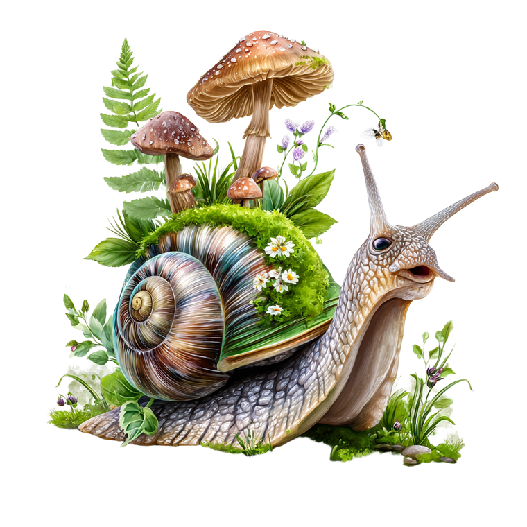 Fantasy Snail Illustration Vinyl Car Decal Sticker – Waterproof & UV-Resistant 3.4133333333333336"