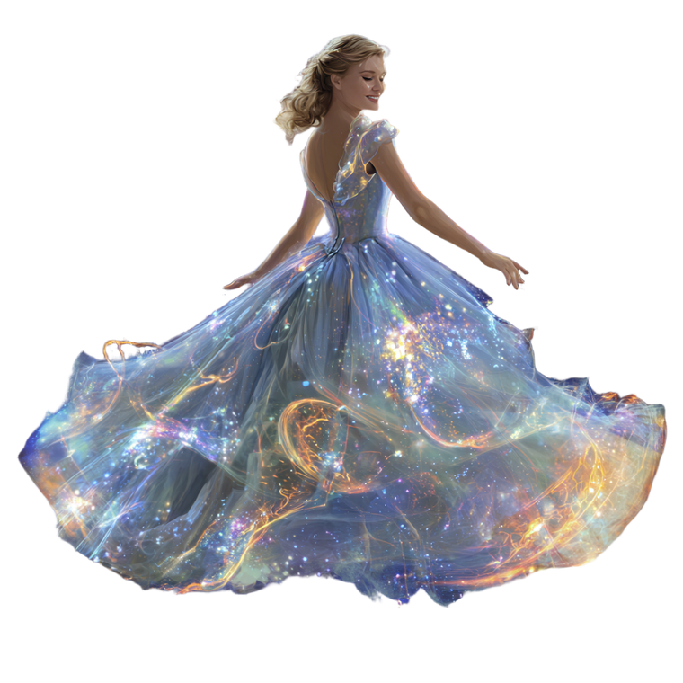 Dancing Cinderella Vinyl Car Decal Sticker – Waterproof & UV-Resistant 3.4133333333333336"