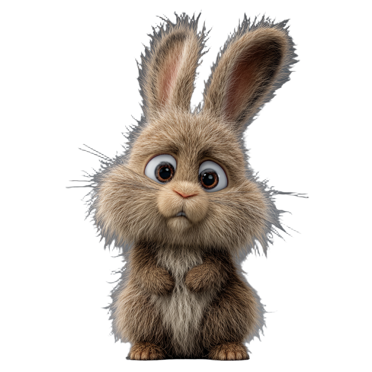 Cute Shaggy Rabbit Vinyl Car Decal Sticker – Waterproof & UV-Resistant 3.4133333333333336"