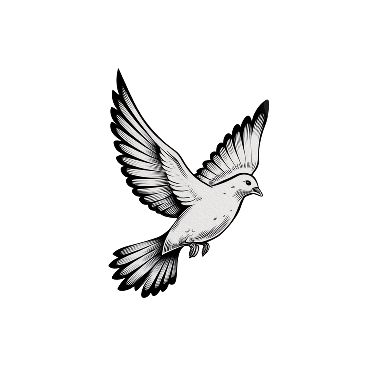 Illustrative Dove Vinyl Car Decal Sticker – Waterproof & UV-Resistant 3.4133333333333336"