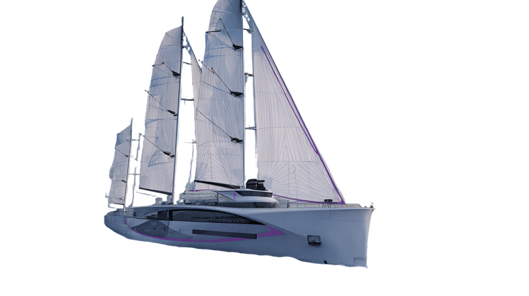Futuristic Cargo Sail Ship Vinyl Car Decal Sticker – Waterproof & UV-Resistant 5.4