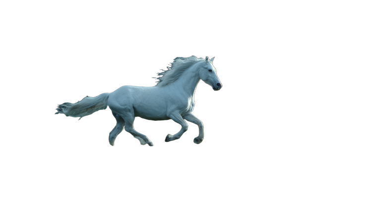 Galloping White Horse V9 Vinyl Car Decal Sticker – Waterproof & UV-Resistant 2.72"