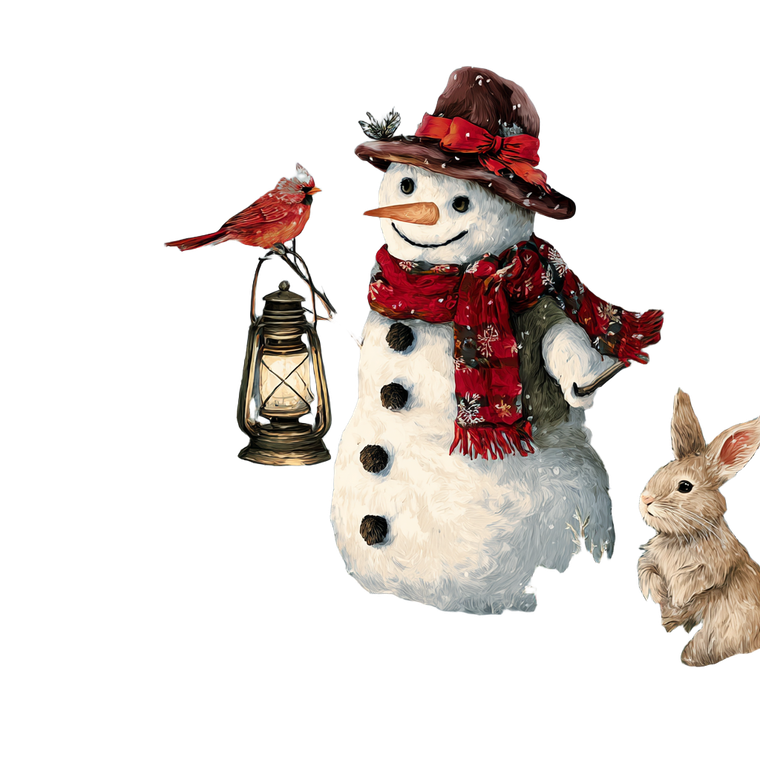 Charming Snowman Scene Vinyl Car Decal Sticker – Waterproof & UV-Resistant 3.4133333333333336"