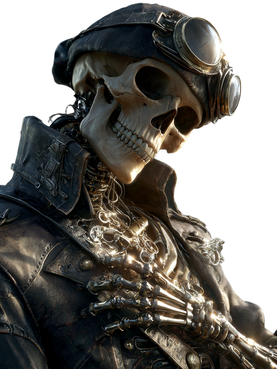 Steampunk Skeleton Pirate Vinyl Car Decal Sticker – Waterproof & UV-Resistant 8.213333333333333"