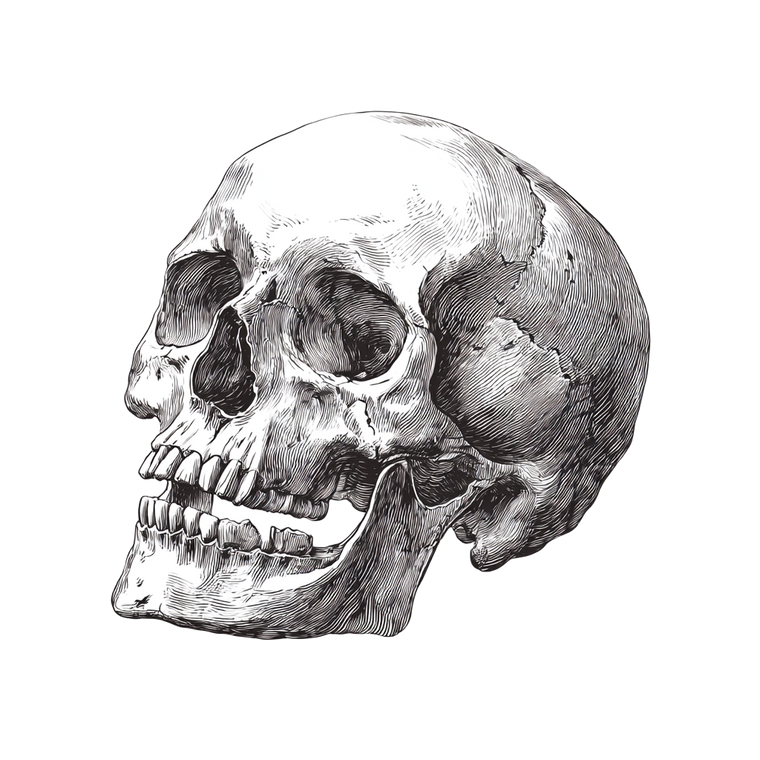 Skull Illustration V5 Vinyl Car Decal Sticker – Waterproof & UV-Resistant 6.826666666666667"