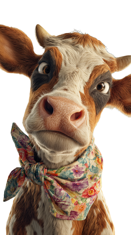 Playful Dairy Cow Vinyl Car Decal Sticker – Waterproof & UV-Resistant 4.8533333333333335"