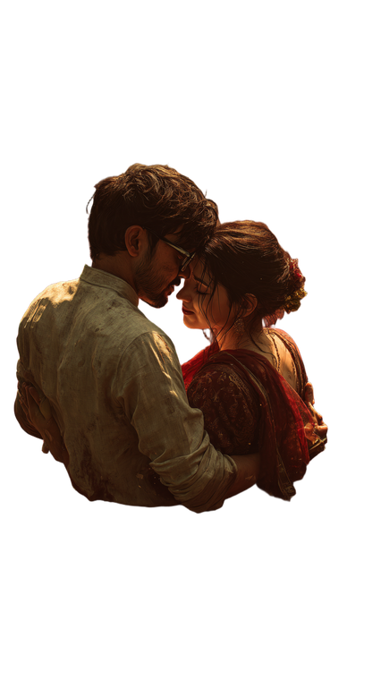 Romantic Indian Couple V2 Vinyl Car Decal Sticker – Waterproof & UV-Resistant 9.706666666666667"