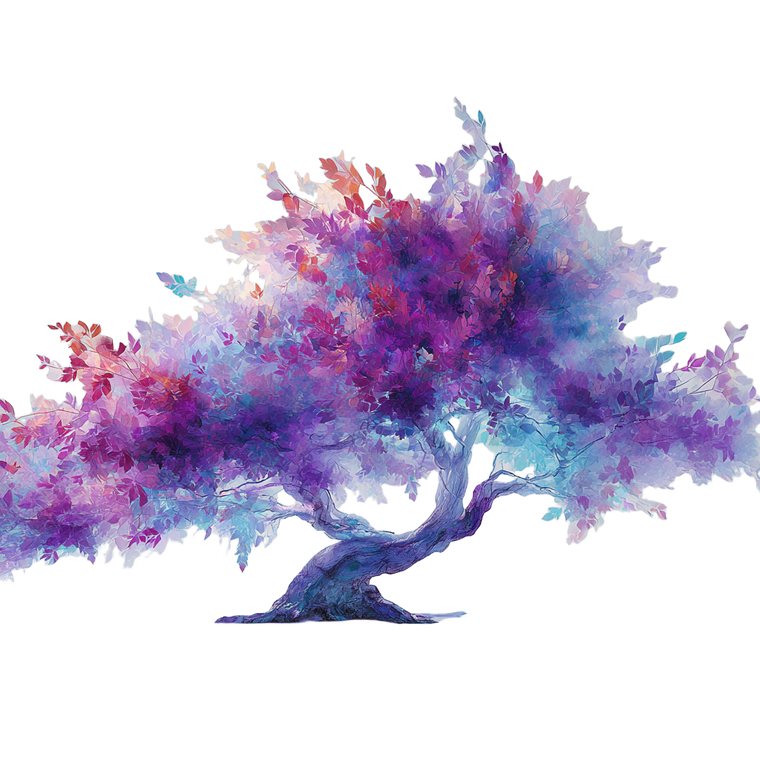 Ethereal Colorful Tree Vinyl Car Decal Sticker – Waterproof & UV-Resistant 3.4133333333333336"
