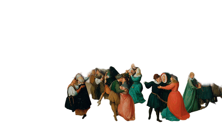 Medieval Dance Gathering Vinyl Car Decal Sticker – Waterproof & UV-Resistant 2.72"