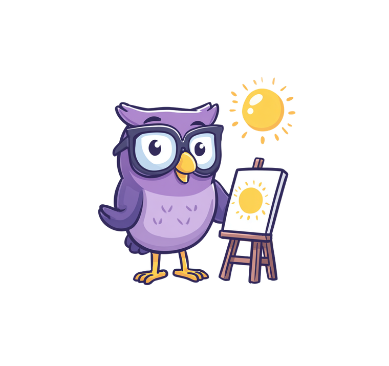 Purple Owl Artist Vinyl Car Decal Sticker – Waterproof & UV-Resistant 3.4133333333333336"