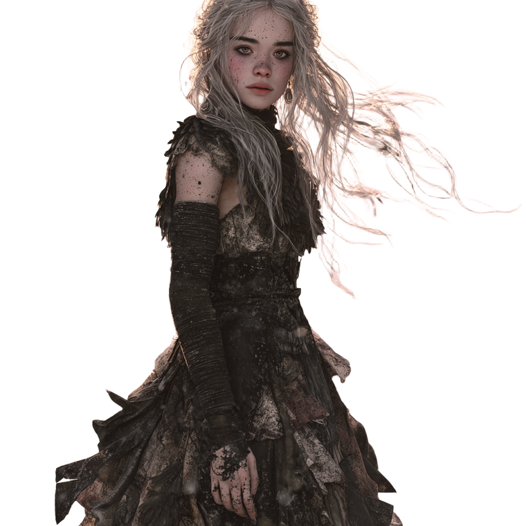 Ethereal Albino Girl V2 Vinyl Car Decal Sticker – Waterproof & UV-Resistant 3.4133333333333336"