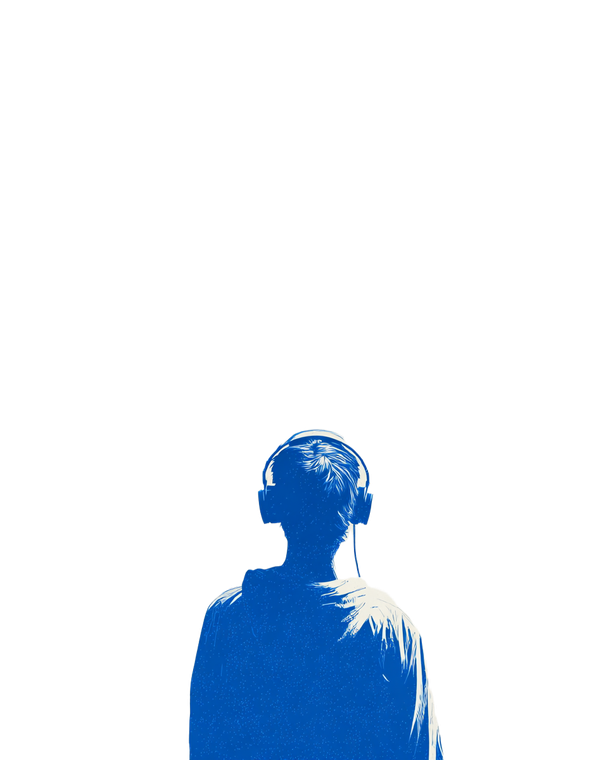 Blue Headphones Poster V2 Vinyl Car Decal Sticker – Waterproof & UV-Resistant 8.0"