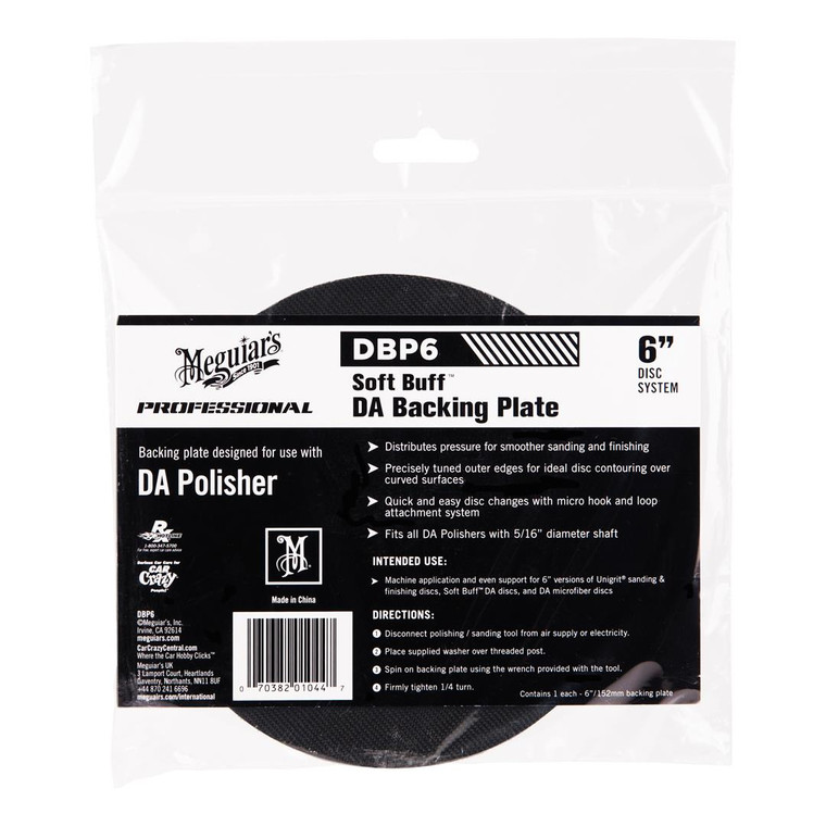 Get a Flawless Finish with Meguiars Soft Buff 6 Inch Polisher Backing Plate | For DA Polishers | Pressure-Distributing Design | Rotation Indicator | Superior Sanding and Finishing