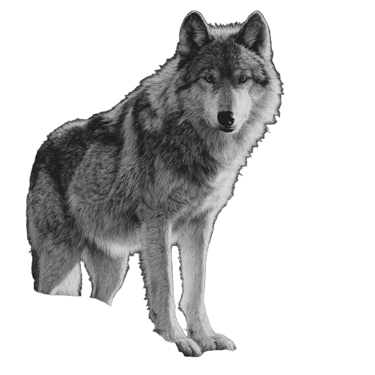 Majestic Wolf Sketch V2 Vinyl Car Decal Sticker – Waterproof & UV-Resistant 3.4133333333333336"