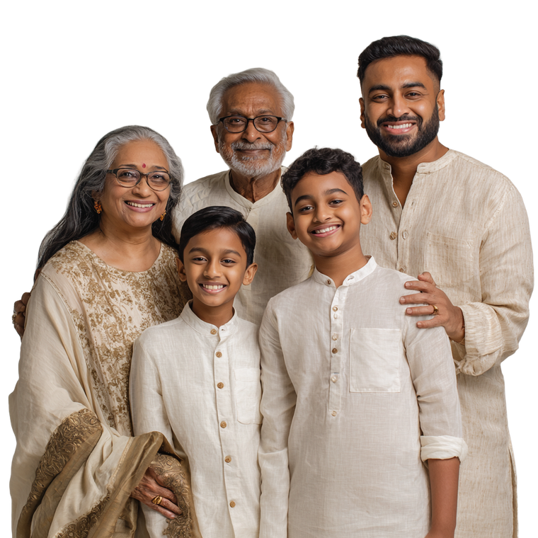Bangladeshi Family Portrait Vinyl Car Decal Sticker – Waterproof & UV-Resistant 6.826666666666667"