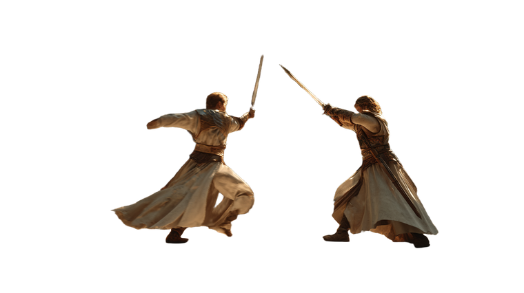 Epic Sword Duel V2 Vinyl Car Decal Sticker – Waterproof & UV-Resistant 2.72"