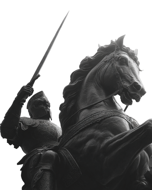 Black Knight Statue Vinyl Car Decal Sticker – Waterproof & UV-Resistant 4.0"