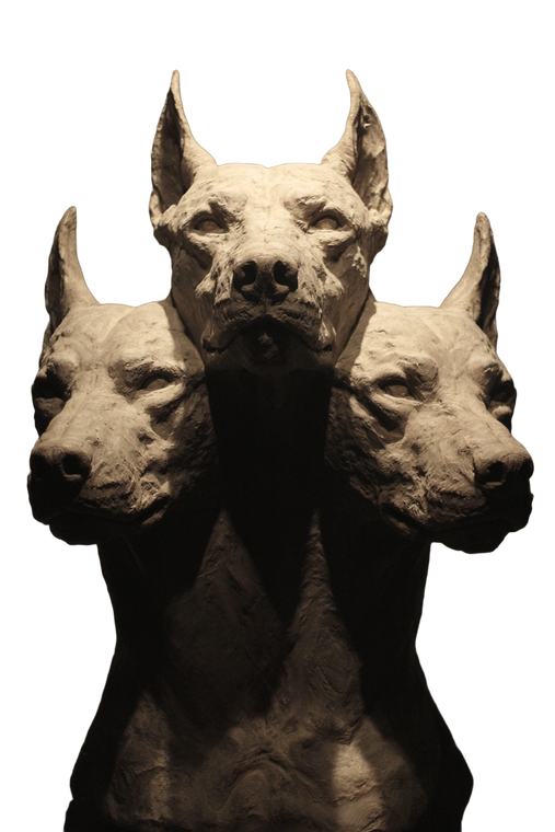 Three-Headed Dog Statue Vinyl Car Decal Sticker – Waterproof & UV-Resistant 4.4