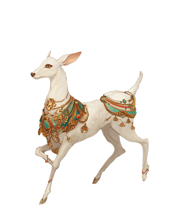 Golden Ornamented Deer Vinyl Car Decal Sticker – Waterproof & UV-Resistant 4.16"