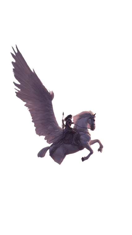 Pegasus Rider Vinyl Car Decal Sticker – Waterproof & UV-Resistant 9.706666666666667"