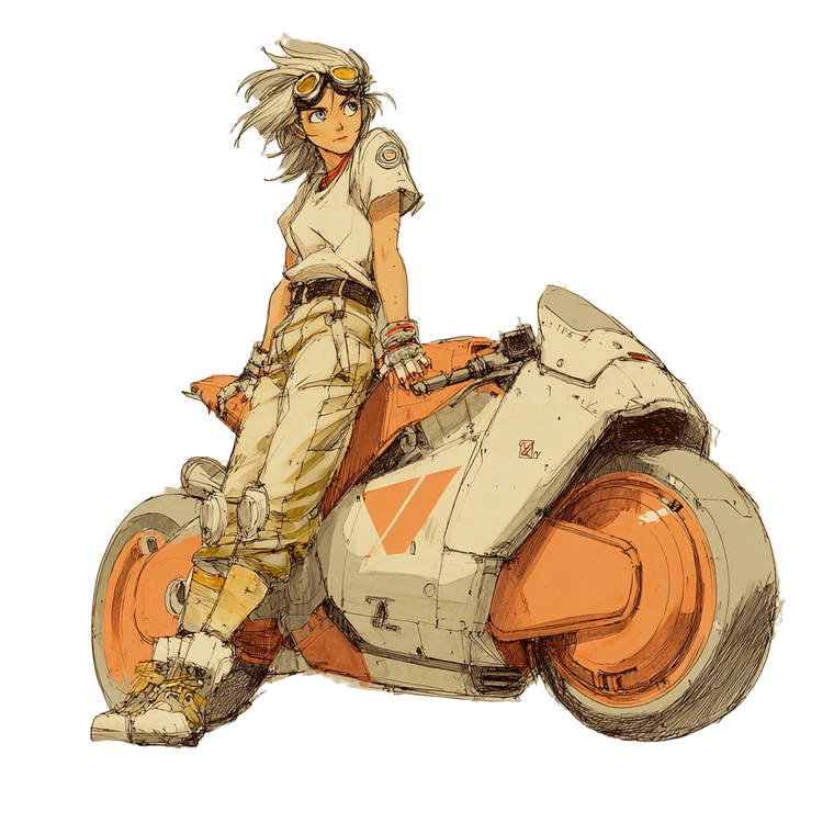 Retro Anime Biker V2 Vinyl Car Decal Sticker – Waterproof & UV-Resistant 3.4133333333333336"