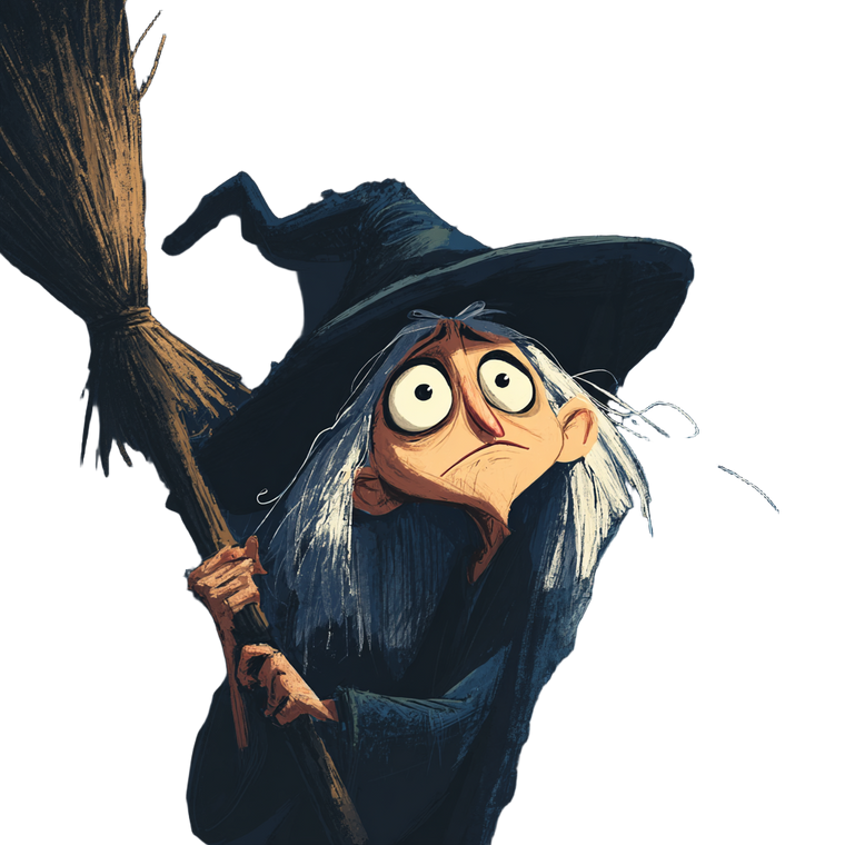 Cartoon Witch V5 Vinyl Car Decal Sticker – Waterproof & UV-Resistant 6.826666666666667"