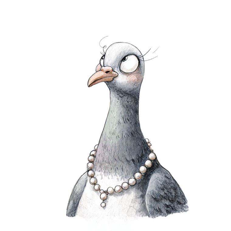 Whimsical Pigeon Portrait Vinyl Car Decal Sticker – Waterproof & UV-Resistant 3.4133333333333336"