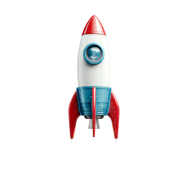 Blue Rocket Illustration Vinyl Car Decal Sticker – Waterproof & UV-Resistant 3.4133333333333336"