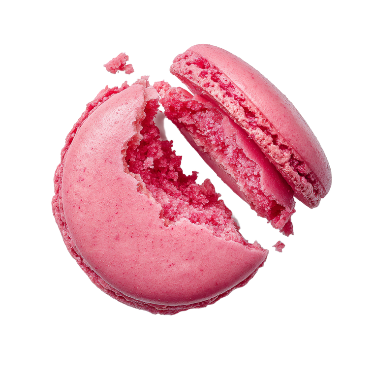 Pink Macaron Bite Vinyl Car Decal Sticker – Waterproof & UV-Resistant 3.4133333333333336"