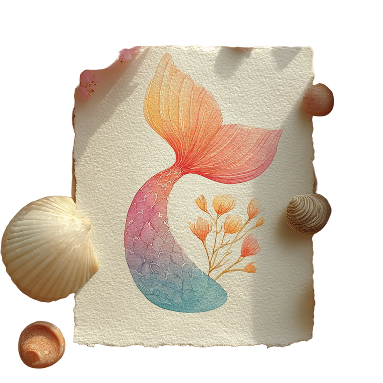 Pastel Mermaid Tail Vinyl Car Decal Sticker – Waterproof & UV-Resistant 3.4133333333333336"
